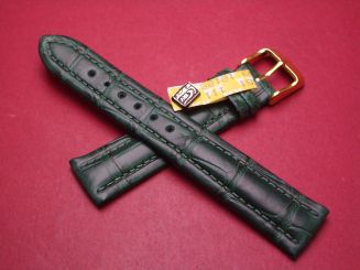 Lederarmband, Krokodil, Breite: 18mm-16mm, Länge: 117mm & 76mm, Farbe: grün 