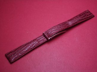 Hagra Lederarmband, Kalb mit Haifischprägung, Breite: 18mm-14mm, mit Faltschließe, Gesamtlänge: 17,3cm, Farbe: weinrot 