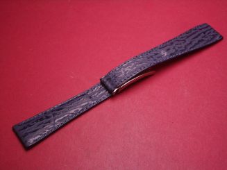 Hagra Lederarmband, Kalb mit Haifischprägung, Breite: 20mm-14mm, mit Faltschließe, Gesamtlänge: 17,4cm, Farbe: dunkelblau 