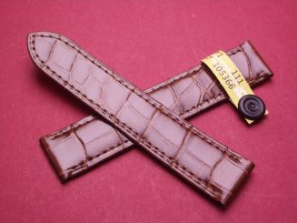 Cartier Uhren-Lederarmband, Krokodil, 17,4mm im Verlauf auf 16mm, Farbe: braun 