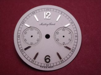 Zifferblatt für elektr. Uhren, Ø 29,9mm, creme, Beschriftung: SWISSELECTRIC 