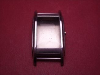 Uhrengehäuse, Chrom mit Edelstahlboden, 43,4mm x 21,9mm x 8,7mm, NOS (New Old Stock) 