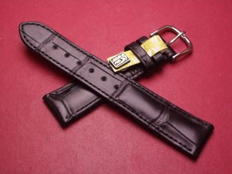 Mühle Lederarmband, Krokodil, Breite: 18mm-16mm, Länge: 108mm & 69mm, Farbe: schwarz, XS-Länge 