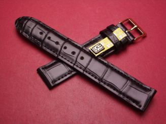 Louisiana Lederarmband, Krokodil, Breite: 18mm, Länge: 117mm & 77mm, Farbe: schwarz 