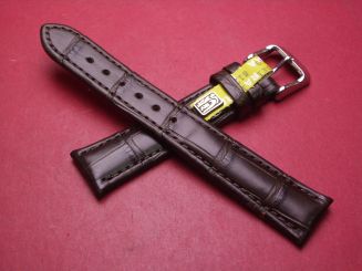 Louisiana Lederarmband, Krokodil, Breite: 18mm-16mm, Länge: 117mm & 76mm, Farbe: dunkelbraun 
