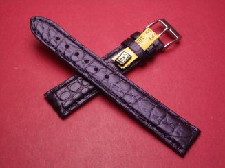 Louisiana Lederarmband, Krokodil, Breite: 18mm-16mm, Länge: 118mm & 77mm, Farbe: dunkelblau 