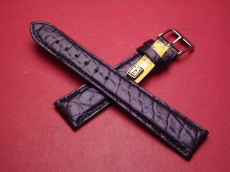 Louisiana Lederarmband, Krokodil, Breite: 19mm-16mm, Längen: 120mm & 77mm, Farbe: dunkelblau 