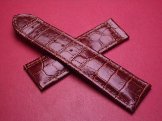 Lederarmband, Kalb mit Krokoprägung, Breite: 26mm, Länge: 124mm & 85mm, Farbe: dunkelbraun 