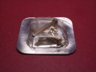 1 Cartier Federsteg zusammengebaut, Messing mit Goldauflage 2n, für Santos Vendome GM, techn. Ref. 0173, 30382859 