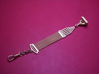 Taschenuhrkette, Gelbgold 585/14K, 16,36g, Initialen-Gravur "SH" (kann abgeschliffen werden), gebraucht 