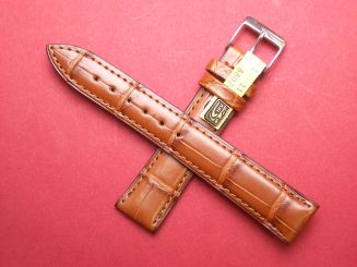 Louisiana Krokodil-Leder-Armband 18mm im Verlauf auf 16mm Farbe: Braun 