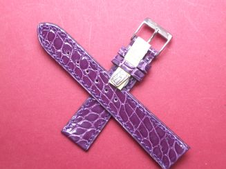 Louisiana Krokodil-Leder-Armband 18mm im Verlauf auf 16mm Farbe: Lila 
