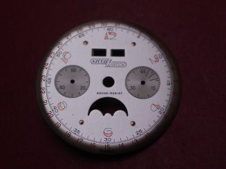 Venus Zifferblatt für Kal. 203 oder 204 (Basiskaliber 180), Ø 32,3mm, creme/rosé/rot, "NICOLET WATCH", NOS (New Old Stock) 