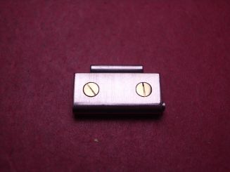 Cartier Verlängerungsglied, Stahl/Gold, 14mm, gewölbt, rechts verschraubt, gebraucht 