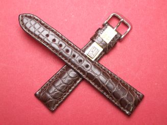 Louisiana Krokodil-Leder-Armband 20mm im Verlauf auf 16mm Farbe: dunkel Braun 