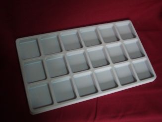 Sortiertablett mit 18 Fächern, 34,5cm x 20cm x 1cm, grau 