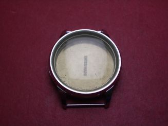 Arogno Uhrengehäuse, Chrom, Ø 35mm, für Kal. 153, Ref. 2528, NOS (New Old Stock) 