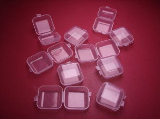 10 Aufbewahrungs-/ Sortier-/ Transportboxen, 34,7mm x 34,7mm x 18,5mm 