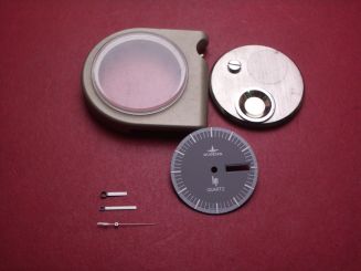 Dugena Lip Bausatz bestehend aus Gehäuse mit Glas und Deckel, Zifferblatt und Zeigersatz 