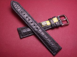 Louisiana Krokodil-Leder-Armband, 18mm im Verlauf auf 16mm, Farbe: anthrazit matt 