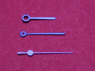 Cartier Zeigersatz, Stahl, gebläut, für Santos Ronde GM, Kal. 077, techn. Referenz: 0165, 0169, 10370381 