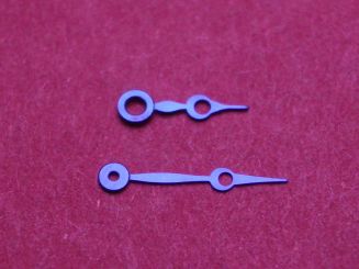 Cartier Zeigersatz, Stahl, gebläut, für Diabolo PM, Tortue PM & Tank Chinois GM, Kal. 157 & 437MC, techn. Referenz: 1440, 1441, 2643, 2645, 2648, 2684, 2685, 1450, VC110007 