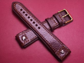 Leder-Armband, 20mm im Verlauf auf 20mm, Farbe: rot-braun 