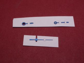 Cartier Zeigersatz, Stahl gebläut, für Tank GM, Kal. 087 & 687, techn. Referenz: 2413, 2414, MX000FXR 