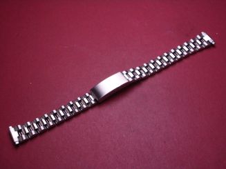 Metall-Armband, Stahl, Breite: 14mm-11mm (Gehäuseanstoß verstellbar)-10mm, Länge: 16cm, mit Faltschließe 