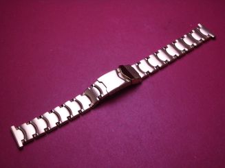 Metall-Armband, Stahl gelb, Breite: 18mm-14mm, Länge: 17cm, mit Faltschließe 