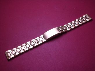 Metall-Armband, Stahl gelb, Breite: 16mm-14mm, Länge: 16cm, mit Faltschließe 