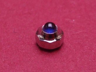 Cartier Krone achteckig Stahl poliert mit eingefasstem Spinell mit innen liegender Dichtung  00380555 Ø 3,70mm Höhe: 3,63mm 