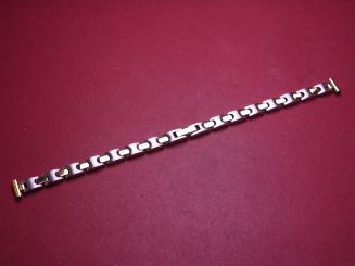 Metall-Armband, Stahl bicolor, Breite: 9mm-6mm, Länge: 17cm 