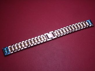 Metall-Armband, Stahl bicolor, Breite: 18mm, Länge: 18,7m 