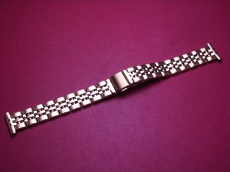 Metall-Armband, Stahl gelb, Breite: 18mm-14mm, Länge: 17cm, mit Faltschließe 