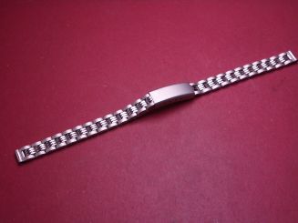Metall-Armband, Stahl, Breite: 10mm-8mm, Länge: 16,3cm, mit Faltschließe und zwei losen Anstoßgliedern 