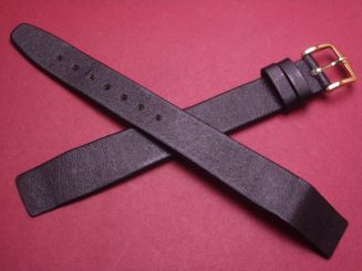 Hirsch Uhren-Armband, Kalbsleder, 16mm im Verlauf auf 14mm, für feste Stege, Farbe: schwarz 