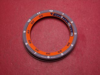 Panerai Lünette mit Dichtung, Ø 40,1mm, Farbe: marineblau/orange, PAV00136 