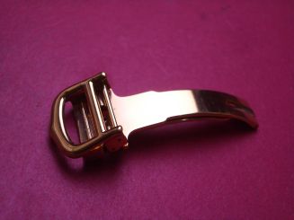 Cartier Faltschließe, Stahl vergoldet, 14mm 