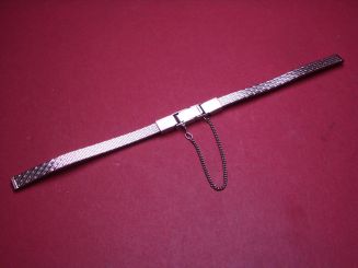 Metall-Armband, Stahl, Breite: 6mm, Länge: 17cm, mit Sicherheitskette 