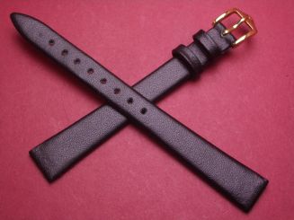 Hirsch Uhren-Armband, Kalbsleder, 13mm im Verlauf auf 10mm, Farbe: schwarz 