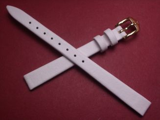 Hirsch Uhren-Armband, Kalbsleder, 10mm im Verlauf auf 8mm, Farbe: weiß 