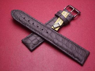 Lederarmband, Krokodil, Breite: 20mm-18mm, Länge: 117mm & 77mm, Farbe: grau matt 