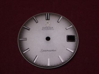 Omega Zifferblatt, Ø 27,5mm, creme mit silberfarbenen Inlays, für Seamaster 