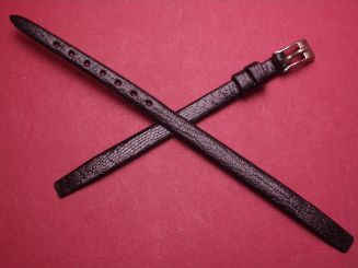 Graf Vintage-Uhren-Armband, Känguruleder, 6mm im Verlauf auf 6mm, für feste Stege, Farbe: schwarz 