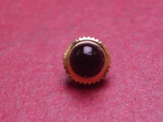 Uhrenkrone, gelb, Ø 4,4mm, Höhe 3,9mm, Gewinde 0,9mm, mit schwarzem Stein 