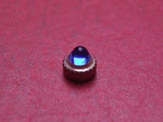 Uhrenkrone, weiß, Ø 3,8mm, Höhe 3,5mm, mit blauem Stein 
