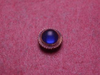 Uhrenkrone, rot, Ø 4,5mm, Höhe 3,0mm, mit blauem Stein 