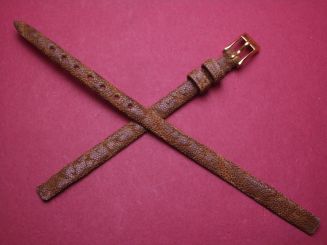 Graf Vintage-Uhren-Armband, Elefantenleder, 6mm im Verlauf auf 6mm, für feste Stege, Farbe: braun 