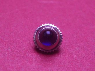 Uhrenkrone, weiß, Ø 5,0mm, Höhe 4,3mm, Gewinde 0,9mm, mit blauem Stein 